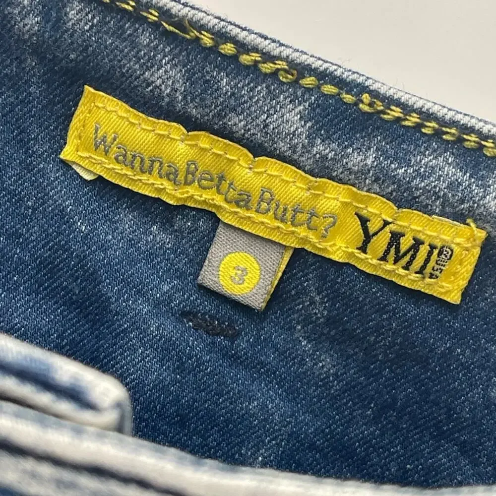 YMI Blue Acid Wash Jean Shorts size 3 Wanna Better Butt?